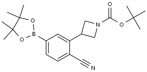 tert-butyl 3-(2-cyano-5-(4,4,5,5-tetramethyl-1,3,2-dioxaborolan-2-yl)phenyl)azetidine-1-carboxylate Struktur