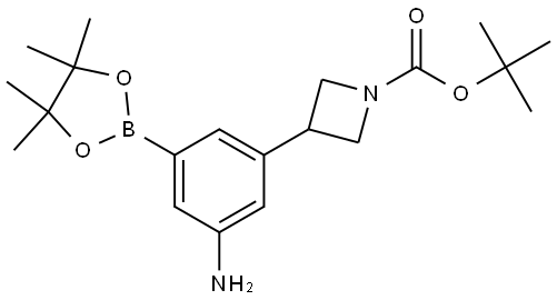 tert-butyl 3-(3-amino-5-(4,4,5,5-tetramethyl-1,3,2-dioxaborolan-2-yl)phenyl)azetidine-1-carboxylate Struktur