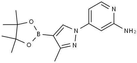 2-Pyridinamine, 4-[3-methyl-4-(4,4,5,5-tetramethyl-1,3,2-dioxaborolan-2-yl)-1H-pyrazol-1-yl]- Struktur