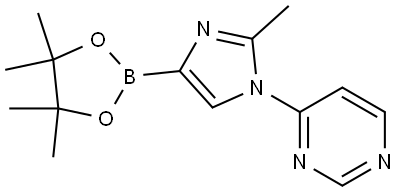 4-(2-methyl-4-(4,4,5,5-tetramethyl-1,3,2-dioxaborolan-2-yl)-1H-imidazol-1-yl)pyrimidine Struktur