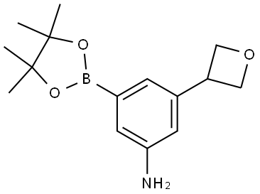 3-(oxetan-3-yl)-5-(4,4,5,5-tetramethyl-1,3,2-dioxaborolan-2-yl)aniline Struktur