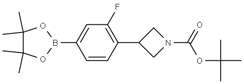 tert-butyl 3-(2-fluoro-4-(4,4,5,5-tetramethyl-1,3,2-dioxaborolan-2-yl)phenyl)azetidine-1-carboxylate Struktur