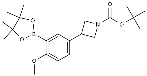 tert-butyl 3-(4-methoxy-3-(4,4,5,5-tetramethyl-1,3,2-dioxaborolan-2-yl)phenyl)azetidine-1-carboxylate Struktur