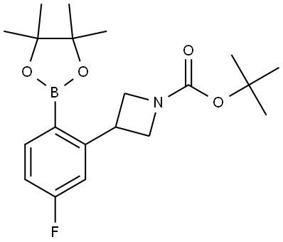 tert-butyl 3-(5-fluoro-2-(4,4,5,5-tetramethyl-1,3,2-dioxaborolan-2-yl)phenyl)azetidine-1-carboxylate Struktur