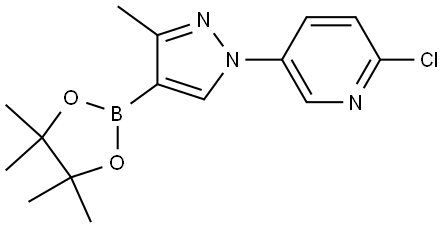 3-Methyl-1-(6-chloropyridin-3-yl)-1H-pyrazole-4-boronic acid pinacol ester Struktur