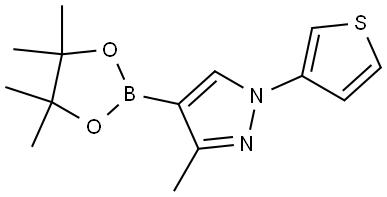 3-methyl-4-(4,4,5,5-tetramethyl-1,3,2-dioxaborolan-2-yl)-1-(thiophen-3-yl)-1H-pyrazole Struktur