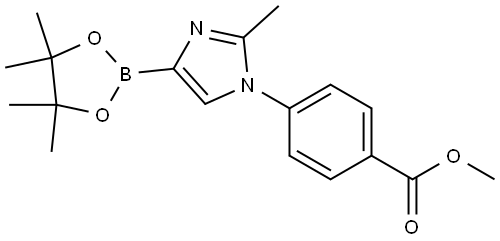 methyl 4-(2-methyl-4-(4,4,5,5-tetramethyl-1,3,2-dioxaborolan-2-yl)-1H-imidazol-1-yl)benzoate Struktur