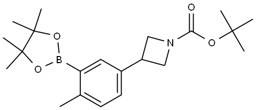 tert-butyl 3-(4-methyl-3-(4,4,5,5-tetramethyl-1,3,2-dioxaborolan-2-yl)phenyl)azetidine-1-carboxylate Struktur