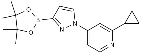 Pyridine, 2-cyclopropyl-4-[3-(4,4,5,5-tetramethyl-1,3,2-dioxaborolan-2-yl)-1H-pyrazol-1-yl]- Struktur