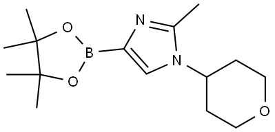 2-methyl-1-(tetrahydro-2H-pyran-4-yl)-4-(4,4,5,5-tetramethyl-1,3,2-dioxaborolan-2-yl)-1H-imidazole Struktur