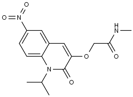 Acetamide, 2-[[1,2-dihydro-1-(1-methylethyl)-6-nitro-2-oxo-3-quinolinyl]oxy]-N-methyl- Struktur