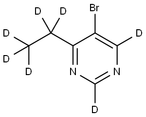 5-bromo-4-(ethyl-d5)pyrimidine-2,6-d2 Struktur