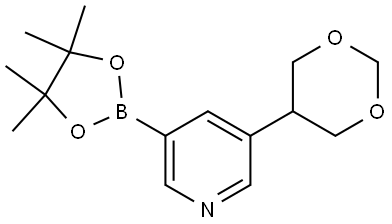 3-(1,3-dioxan-5-yl)-5-(4,4,5,5-tetramethyl-1,3,2-dioxaborolan-2-yl)pyridine Struktur