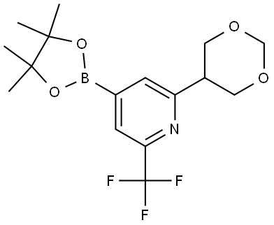 2-(1,3-dioxan-5-yl)-4-(4,4,5,5-tetramethyl-1,3,2-dioxaborolan-2-yl)-6-(trifluoromethyl)pyridine Struktur