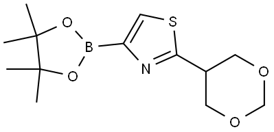 2-(1,3-dioxan-5-yl)-4-(4,4,5,5-tetramethyl-1,3,2-dioxaborolan-2-yl)thiazole Struktur