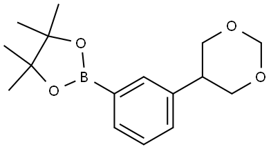 2-(3-(1,3-dioxan-5-yl)phenyl)-4,4,5,5-tetramethyl-1,3,2-dioxaborolane Struktur