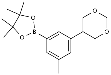 2-(3-(1,3-dioxan-5-yl)-5-methylphenyl)-4,4,5,5-tetramethyl-1,3,2-dioxaborolane Struktur