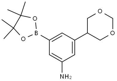 3-(1,3-dioxan-5-yl)-5-(4,4,5,5-tetramethyl-1,3,2-dioxaborolan-2-yl)aniline Struktur