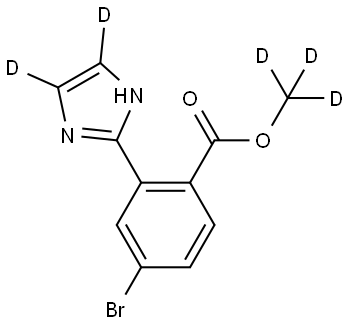 methyl-d3 4-bromo-2-(1H-imidazol-2-yl-4,5-d2)benzoate Struktur