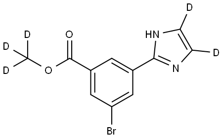 methyl-d3 3-bromo-5-(1H-imidazol-2-yl-4,5-d2)benzoate Struktur