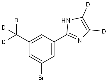 2-(3-bromo-5-(methyl-d3)phenyl)-1H-imidazole-4,5-d2 Struktur