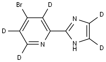 4-bromo-2-(1H-imidazol-2-yl-4,5-d2)pyridine-3,5,6-d3 Struktur