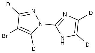 4-bromo-1-(1H-imidazol-2-yl-4,5-d2)-1H-pyrazole-3,5-d2 Struktur