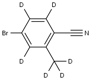 4-bromo-2-(methyl-d3)benzonitrile-3,5,6-d3 Struktur