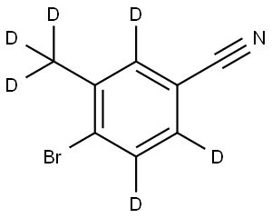 4-bromo-3-(methyl-d3)benzonitrile-2,5,6-d3 Struktur