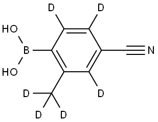 (4-cyano-2-(methyl-d3)phenyl-3,5,6-d3)boronic acid Struktur