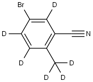 5-bromo-2-(methyl-d3)benzonitrile-3,4,6-d3 Struktur