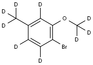 1-bromo-2-(methoxy-d3)-4-(methyl-d3)benzene-3,5,6-d3 Struktur