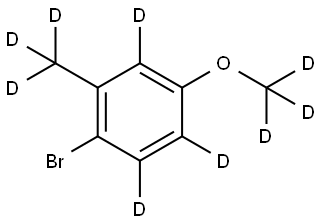 1-bromo-4-(methoxy-d3)-2-(methyl-d3)benzene-3,5,6-d3 Struktur