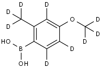 (4-(methoxy-d3)-2-(methyl-d3)phenyl-3,5,6-d3)boronic acid Struktur