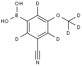 (3-cyano-5-(methoxy-d3)phenyl-2,4,6-d3)boronic acid Struktur