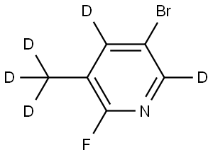 5-bromo-2-fluoro-3-(methyl-d3)pyridine-4,6-d2 Struktur