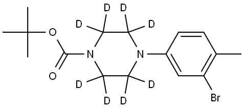 tert-butyl 4-(3-bromo-4-methylphenyl)piperazine-1-carboxylate-2,2,3,3,5,5,6,6-d8 Struktur