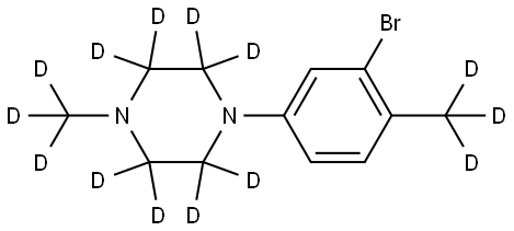 1-(3-bromo-4-(methyl-d3)phenyl)-4-(methyl-d3)piperazine-2,2,3,3,5,5,6,6-d8 Struktur