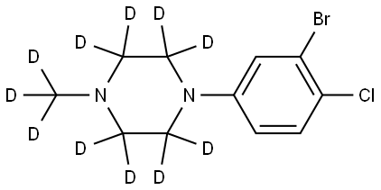 1-(3-bromo-4-chlorophenyl)-4-(methyl-d3)piperazine-2,2,3,3,5,5,6,6-d8 Struktur