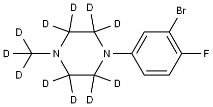 1-(3-bromo-4-fluorophenyl)-4-(methyl-d3)piperazine-2,2,3,3,5,5,6,6-d8 Struktur