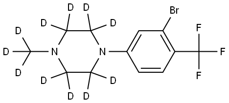 1-(3-bromo-4-(trifluoromethyl)phenyl)-4-(methyl-d3)piperazine-2,2,3,3,5,5,6,6-d8 Struktur