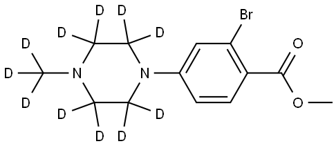 methyl 2-bromo-4-(4-(methyl-d3)piperazin-1-yl-2,2,3,3,5,5,6,6-d8)benzoate Struktur