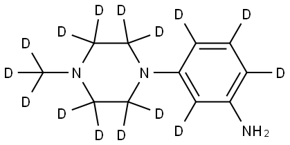 3-(4-(methyl-d3)piperazin-1-yl-2,2,3,3,5,5,6,6-d8)benzen-2,4,5,6-d4-amine Struktur