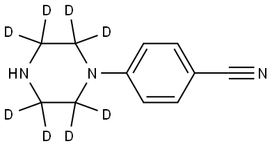 4-(piperazin-1-yl-2,2,3,3,5,5,6,6-d8)benzonitrile Struktur