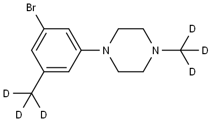 1-(3-bromo-5-(methyl-d3)phenyl)-4-(methyl-d3)piperazine Struktur