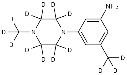 3-(methyl-d3)-5-(4-(methyl-d3)piperazin-1-yl-2,2,3,3,5,5,6,6-d8)aniline Struktur