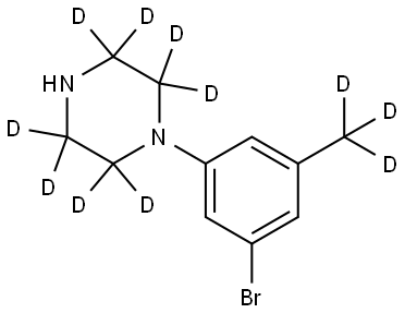 1-(3-bromo-5-(methyl-d3)phenyl)piperazine-2,2,3,3,5,5,6,6-d8 Struktur