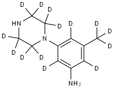 3-(methyl-d3)-5-(piperazin-1-yl-2,2,3,3,5,5,6,6-d8)benzen-2,4,6-d3-amine Struktur