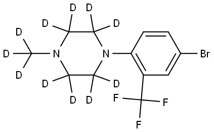 1-(4-bromo-2-(trifluoromethyl)phenyl)-4-(methyl-d3)piperazine-2,2,3,3,5,5,6,6-d8 Struktur