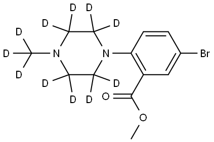 methyl 5-bromo-2-(4-(methyl-d3)piperazin-1-yl-2,2,3,3,5,5,6,6-d8)benzoate Struktur